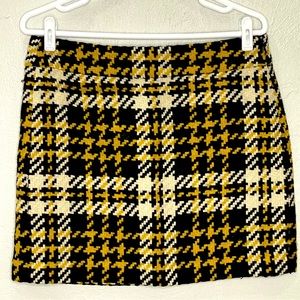 J. Crew Factory Mini Skirt Size 8 Wool Blend Multicolor Plaid Tweet Size Zip